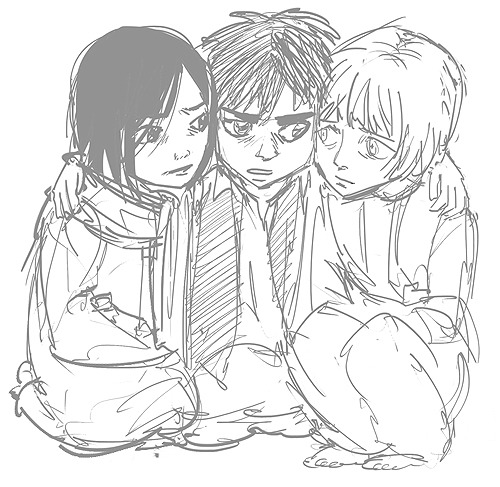isaia:  One of the strongest parts of the backbone of Attack of Titan Series makes up for all the gorey man-eating bits is the heart and relationships between these three babies characters.