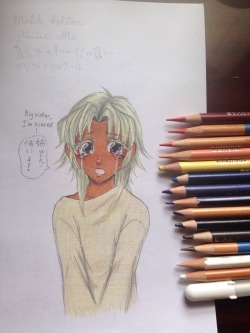 idrawprettyboys:Malik Ishtar + all of the colored pencils I used for him.