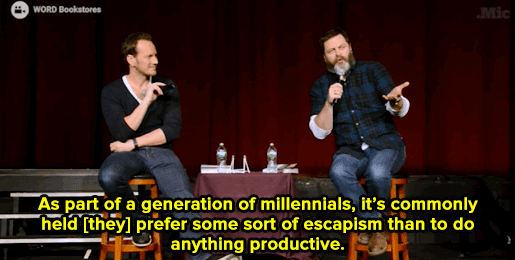 micdotcom:Millennials are often stereotyped as being lazy and entitled, and Nick Offerman is not her