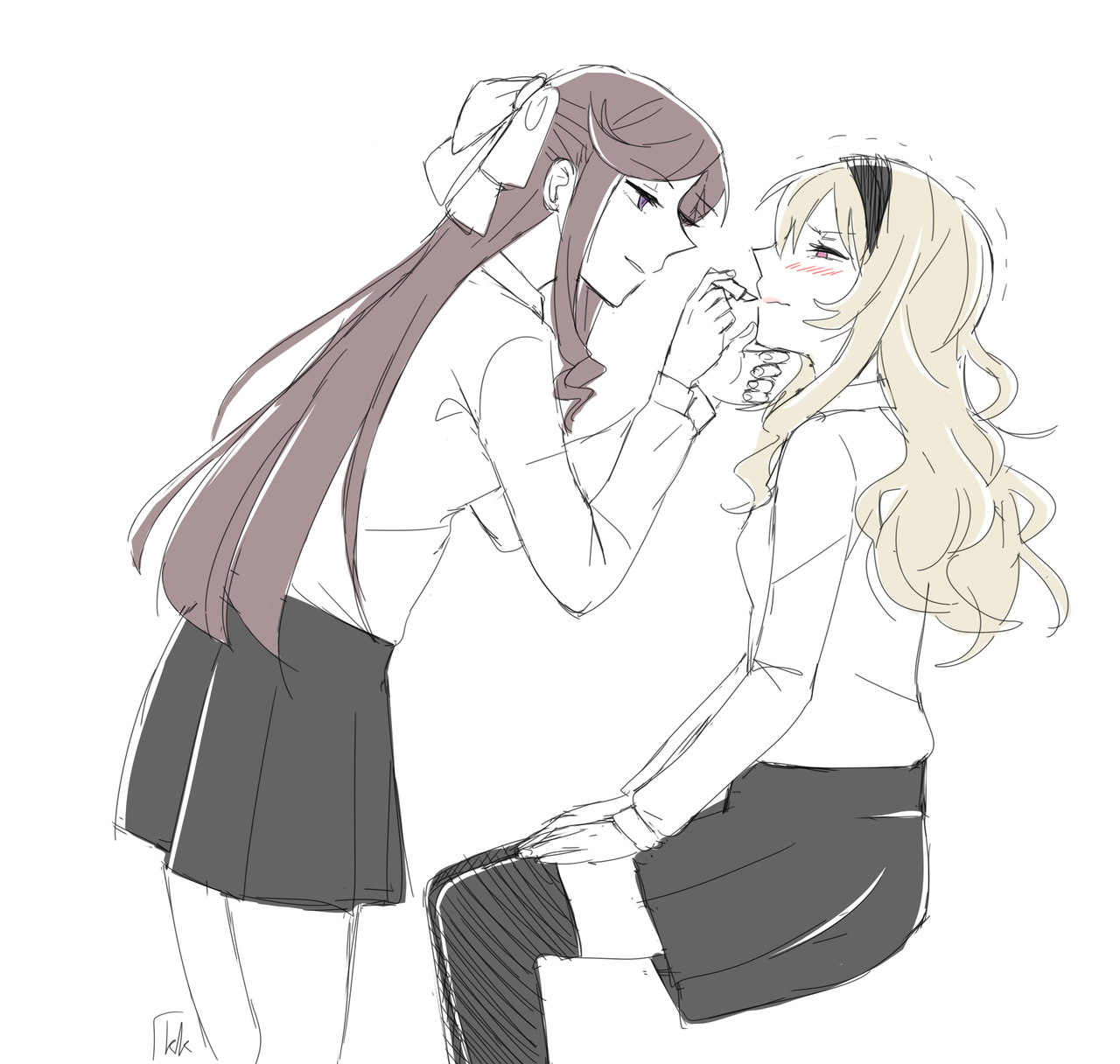 kuro-kelly:    This is Tendou Maya and her girlfriend Saijou Claudine[COMMISSION]