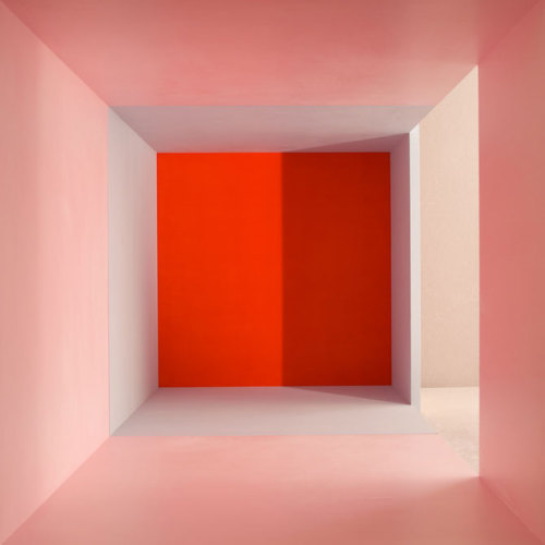 tapist:  Erin O'Keefe - Empty Pink Grey Red Side Light Shadow (2011)  archival pigment print, 22.5" x 22.5" 