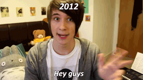 nolifemoremovies:Dan’s channel/hair evolution 