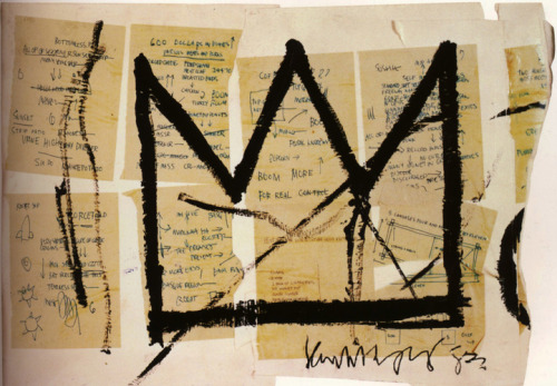 artist-basquiat:Crown, 1983, Jean-Michel BasquiatMedium: acrylic,ink,paper