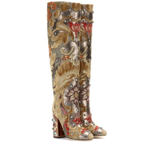 High Heels Blog wantering-luxe: Embellished brocade boots via Tumblr
