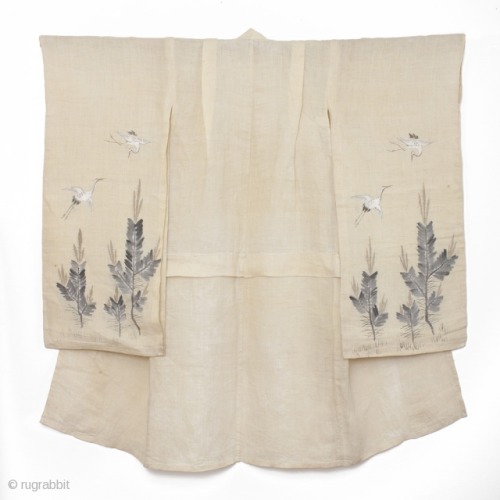 OrimeThis is a beautiful girl’s hemp kimono with hand painted motifs of crane and pine. For th