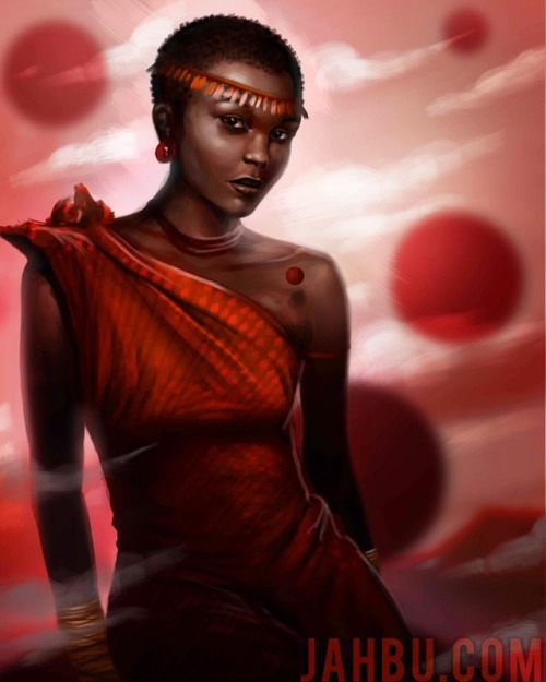 jahbu-art:“The bodi woman in red” Practice from this morning. Feeling red today for some reason...Mo