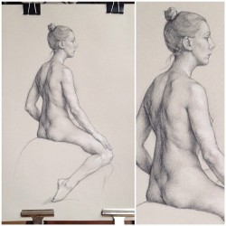14 hour pose, drawing by Laura Northern ✏️