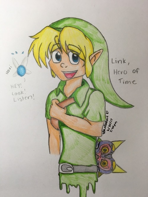 Decided To Redraw Link From Ocarina Of Time And Majoras Mask! I Think It Turned Out Pretty Well, Used