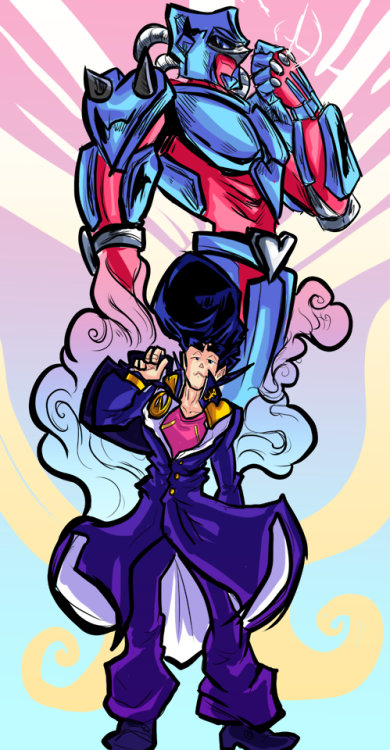 idunnotakeagoddamnlookatit:Josuke and Crazy Diamond