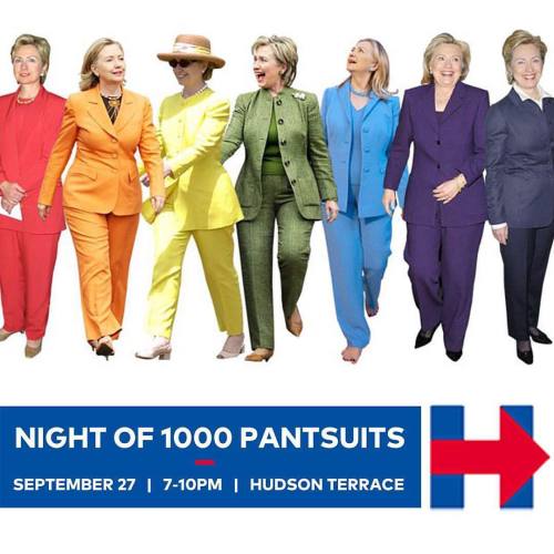 YAAAAASSSSS KWEEEN ✨ ATTTENTION NY Come help us make HERSTORY! At #NightIf1000Pantsuits Our big gay 