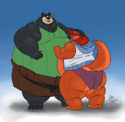 knightinshiningmohawk:  Art trade with BangaBear.