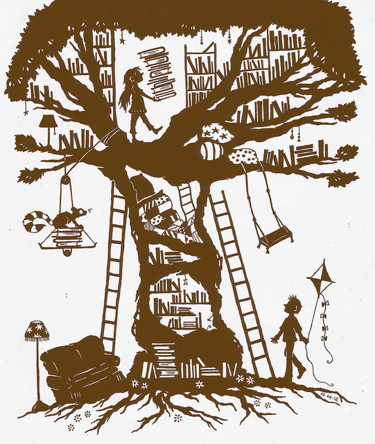slightlyignorant:  The girl who built a library in a tree… by Steering for North