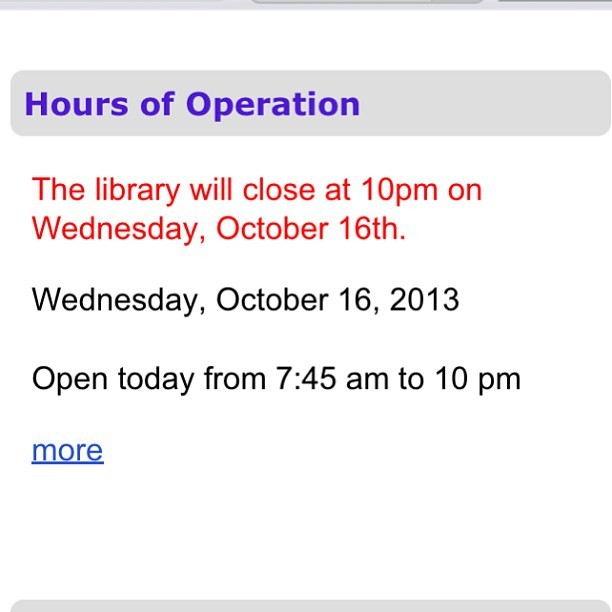 #ChesnuttLibrary will close at 10pm on Wednesday, October 16th. #FallBreak #fsubroncos #broncopride #faystate #academiclibrary #library #libraries
(at Charles W. Chesnutt Library)