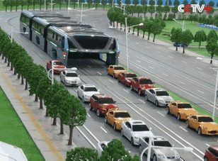 baebleye:  boredpanda:    Elevated Bus That Drives Above Traffic Jams    naughty