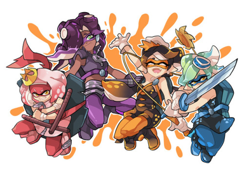 gomigomipomi: Teenage Mutant Ninja Squiddos. Can’t resist putting the orange splat behind