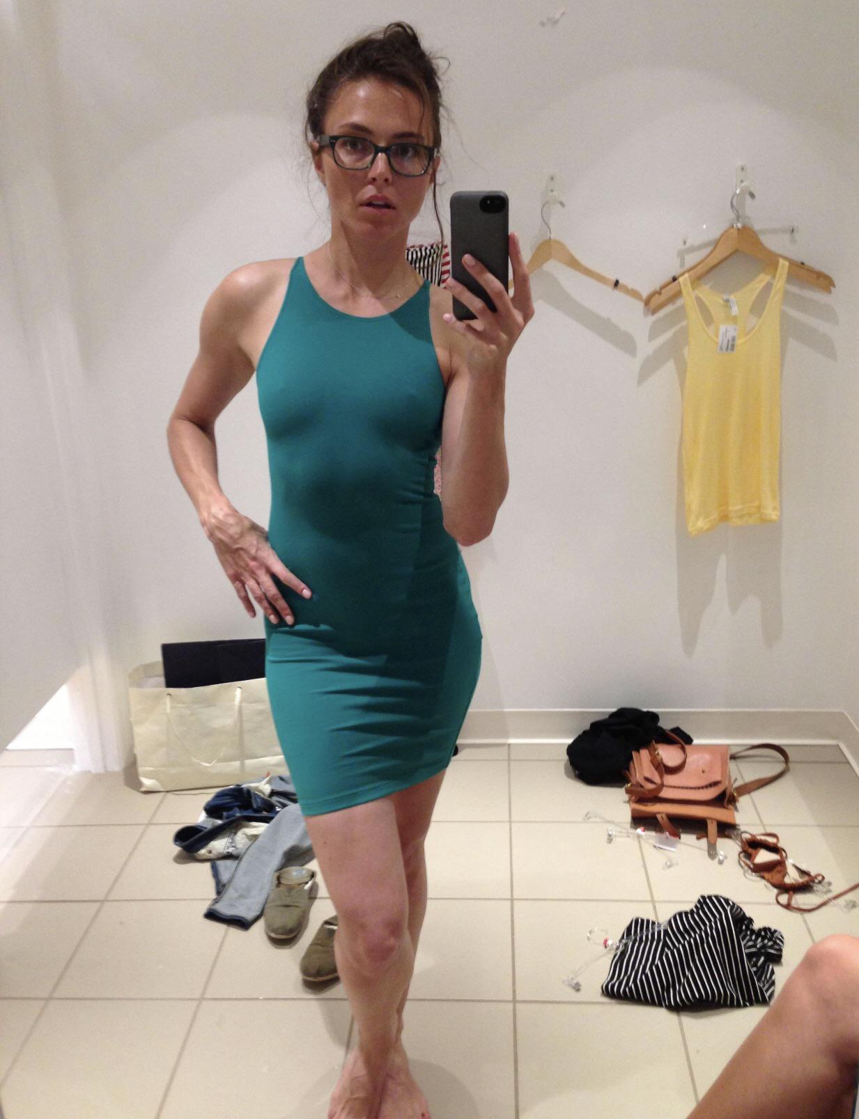 Fit mom in the dressing room