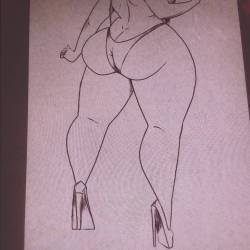 axart:  Inking this commission joint. Hit up my email if u want one #axcomix #thicktoons