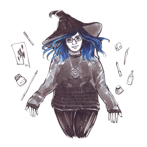 [XXXI] Inktober is done!!!!!! Here’s my inktober witchsona…inksona? Finished the last t