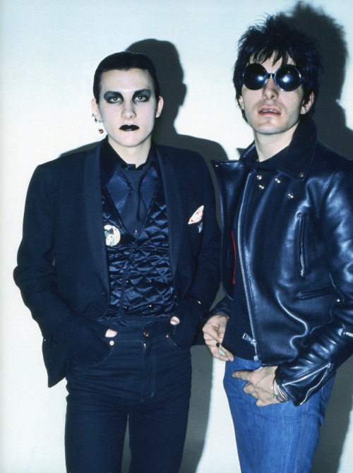 superblackmarket: Dave Vanian and Brian James photographed by Sheila Rock, 1976