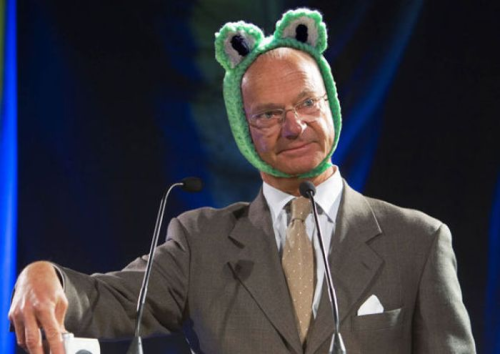 the-absolute-best-posts:mother-rucker:King Carl XVI Gustaf of Sweden Wearing Silly Hats 