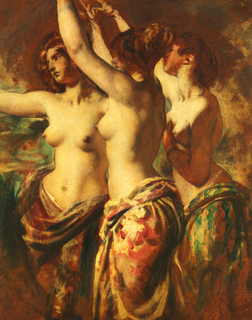 fuckyeahgreekmythology:William Etty. The Three Graces, 1835.The GracesTHE KHARITES (Charites) or Gra