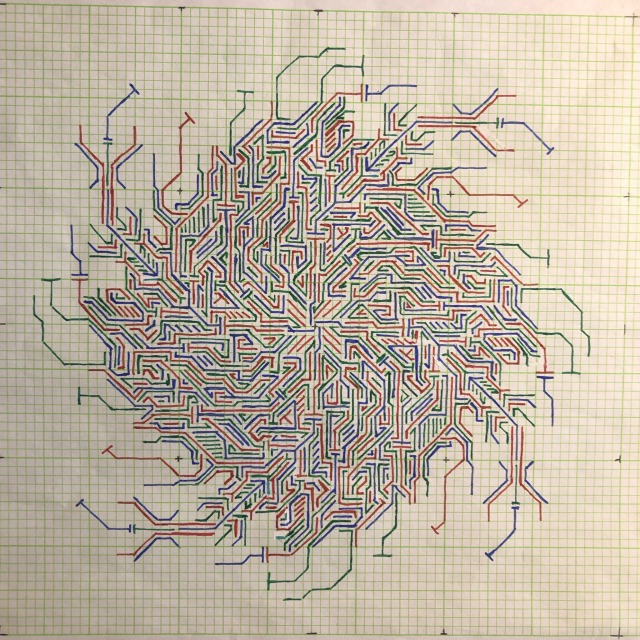 deus-ex-aquila:rayj4ck:markwateneymemorialcrater:I finally got around to finishing this doodle? Line art? Madness? After having it taped to my wall for months unfinished. And progression pics below. They put the Minotaur in thatdark city planner show