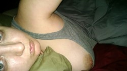 camiliasilf:  My boob wanted to say hi while