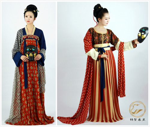 changan-moon:Chinese hanfu collection in Tang dynasty style, both half and whole length, by 锦瑟衣庄. Th