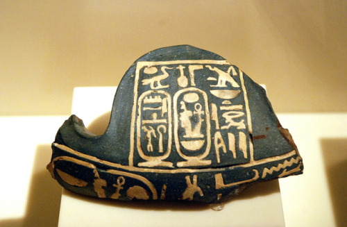 Fragment of vesselMade of Egyptian faience with royal cartouches of Nebmaatre Amenhotep III. Ne