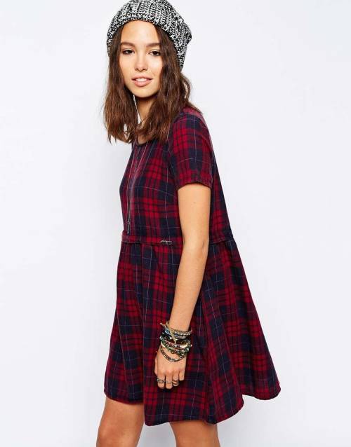 Only Checked Smock Dress