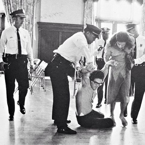 Police arrest Gay Liberation Front members, University of Texas, Austin, February 23, 1972. Starting