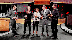pandalikeelf:luke evans and hugh jackman are singing ‘gaston’ song. (and taron egerton being a cute 