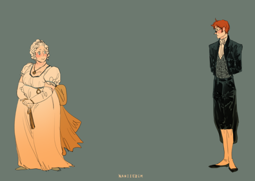 naniiebimworks:Full on internal screaming when they bump into each other accidentally during Regency