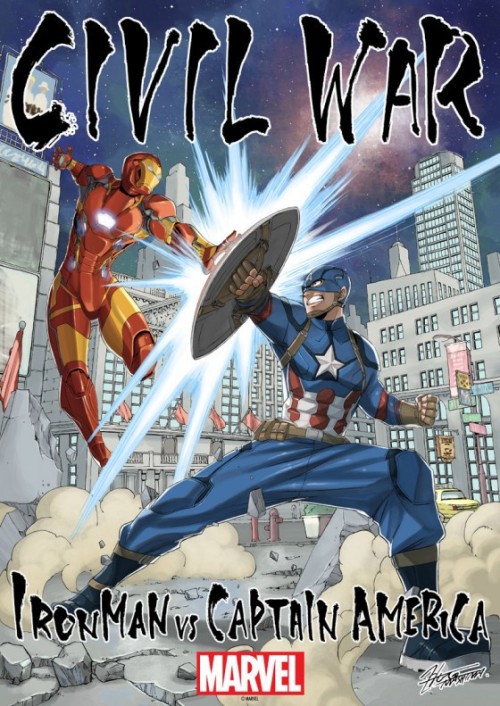  In honor of Captain America Civil War’s release here’s an awesome posters by Fairy tail