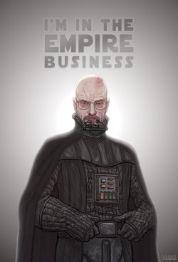 heisenbergchronicles:  Darth Heisenberg by PJ McQuade in Brooklyn, NYMay the 4th be with you. Check out more than 30+ BrBa/Star Wars mashups.