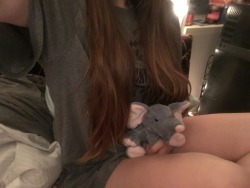 sweetandsmall8197:  I really love Daddy’s shirts and my stuffie named Winks 💕✨