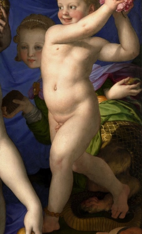 theladyintweed:Agnolo Bronzino’s Venus, Cupid, Folly and Time An allegory of bawdy loveTh