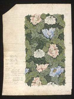 browndresswithwhitedots:  Design for ‘Wreath’ wallpaper by William Morris for Morris &amp; Co, about 1880  