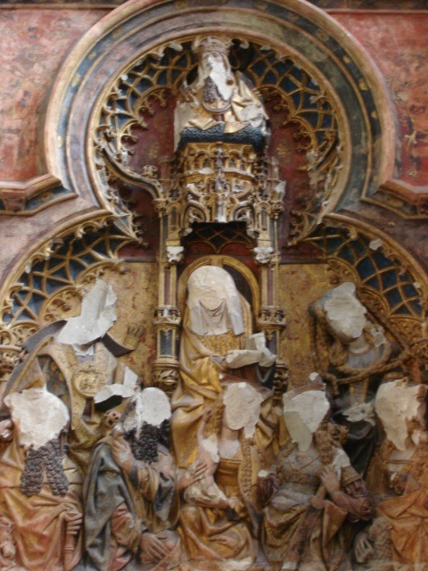 Altarpiece in St. Martin’s Cathedral in Utrecht. The artwork, created in the 1400s, was defaced in 1