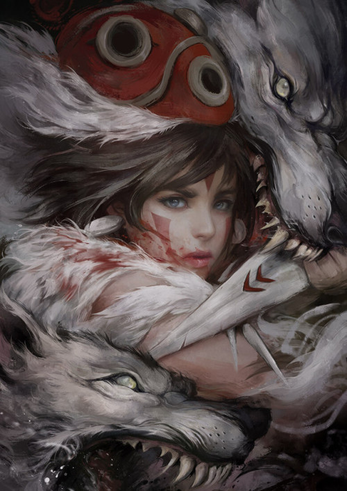 Princess Mononoke  Ignatius Tan www.artstation.com/artwork/JlPqDd