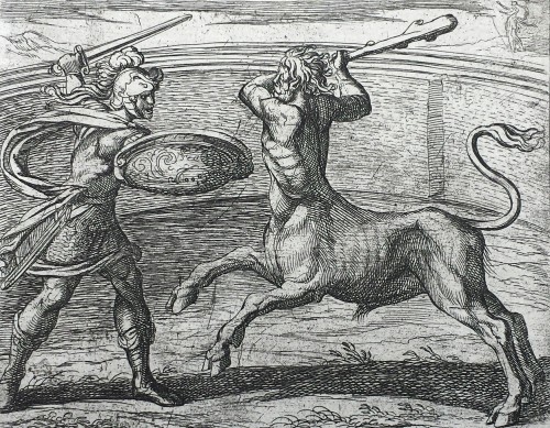 Theseus and the Minotaur by Antonio Tempesta (1606)