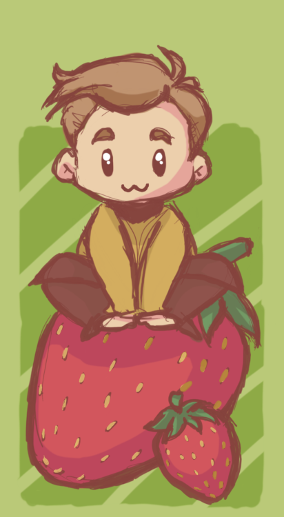 spaceageslacker:Just a quick Jimbo. Idk why he’s sitting on a strawberry.