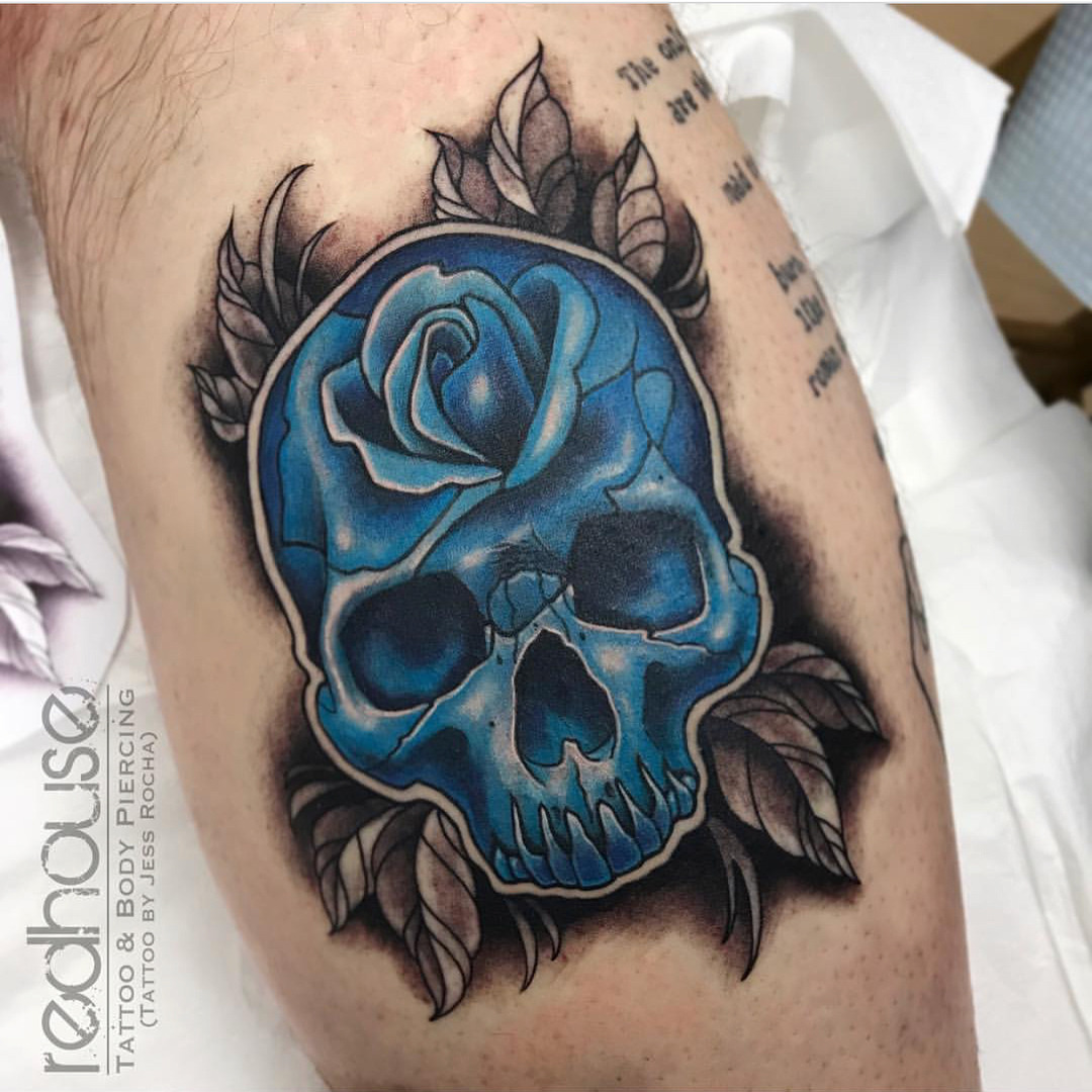 Old Skull tattoo Painted skateboard – Vesso Art Studio