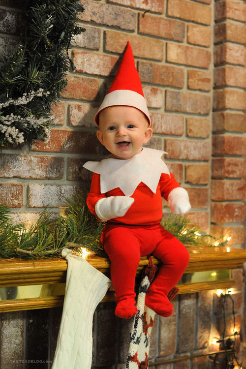 conflictingheart: Dad-Of-Six Turns His Baby Into Adorable Elf On The Shelf Awww wth