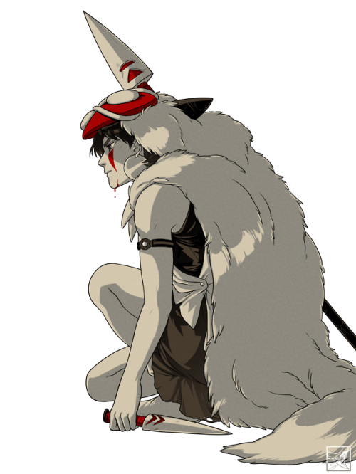 Mononoke Hime| The Wolf Princess Cleaned up an old doodle for my boyfriend’s birthday, and made him 