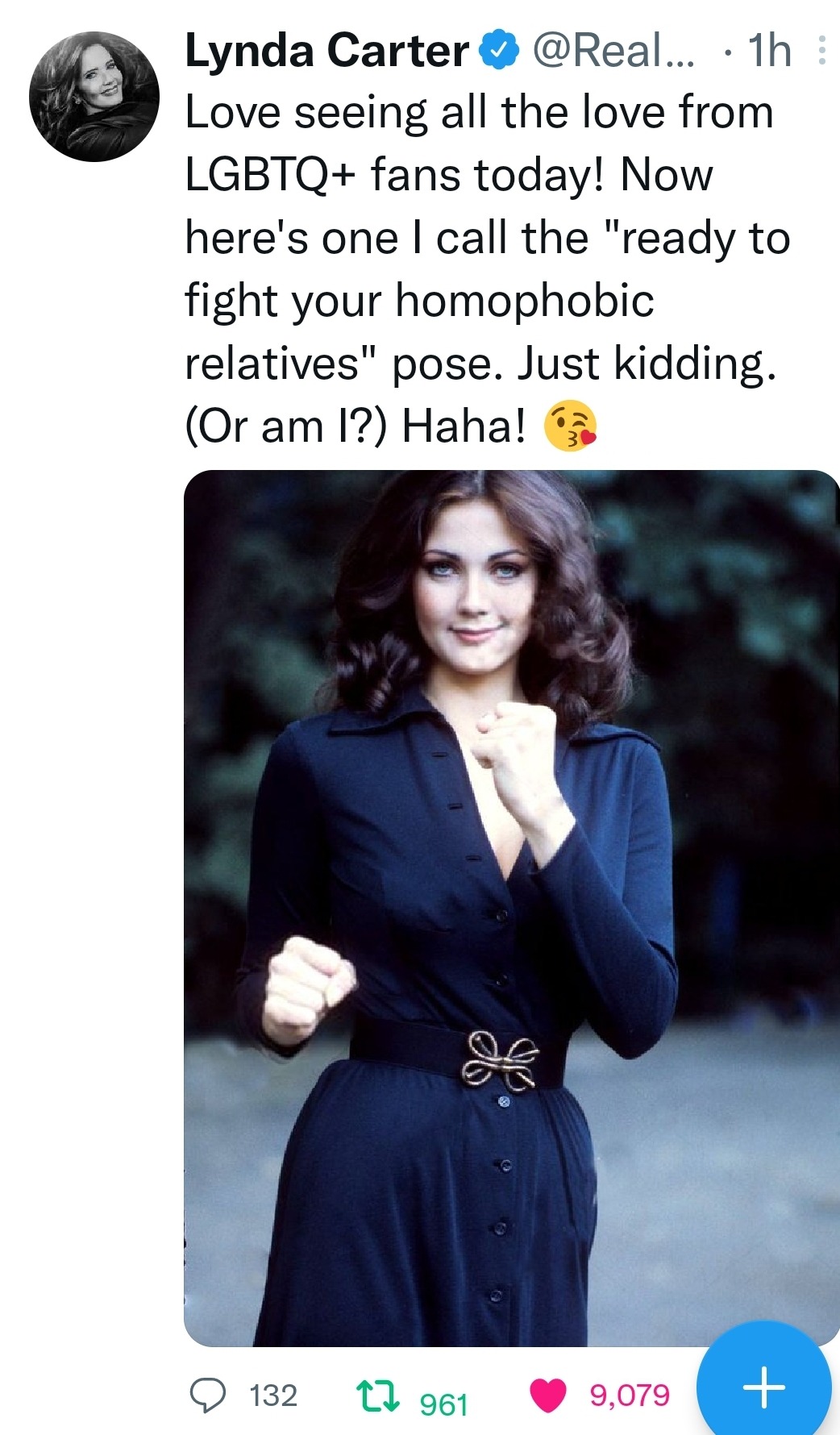 thefingerfuckingfemalefury:asongofmeandstuff:thefingerfuckingfemalefury:positivemotivation:Lynda Carter going off for Pride 🏳️‍🌈🏳️‍⚧️ Month and I’m here for it! ALTALTALTALTLynda Carter is a very Wonderful woman indeed <3