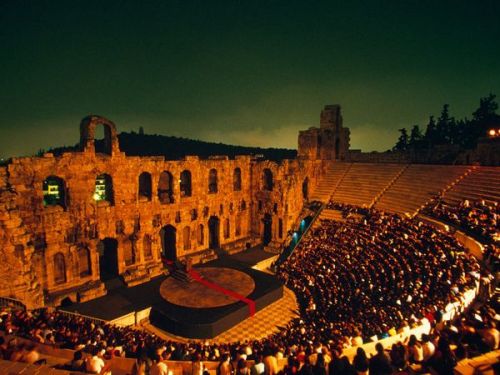didoofcarthage:Modern performance in the Herodes Atticus Theater in Athens Photograph by Massimo Bor