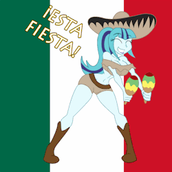 mofetafrombrooklyn:  lil-mizz-jaye:  lil-mizz-jaye:  i ESTA FIESTA !  I repositioned her feet so the animation looks significantly nicer without her feet flying left and right. Enhoy!  You’ve seen her dressed as a Mexican, wo why not have dance like