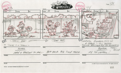 butchhartman:TBT! A storyboard page from “The Same Game”, introducing Dr. Bender and his son Wendell