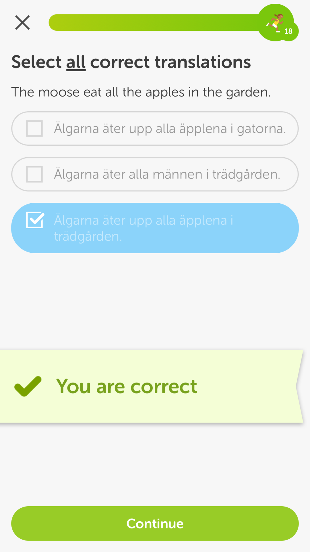 Weird Duolingo Phrases — Apparently option 2 must be a big problem in...